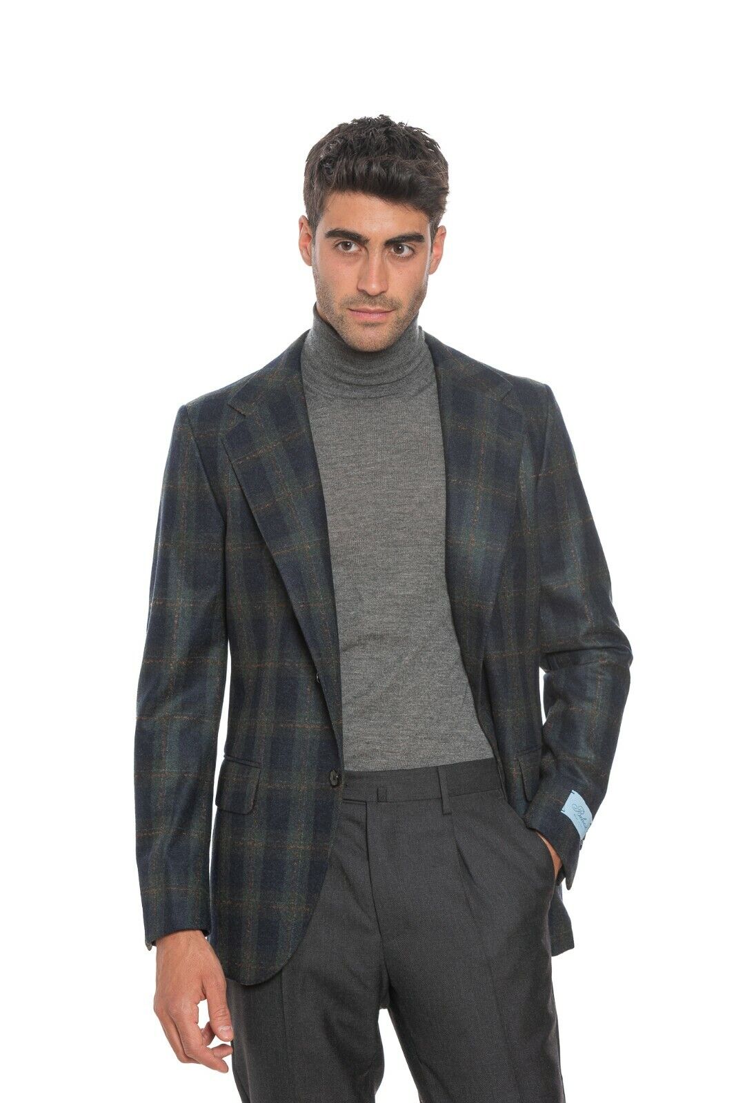 2250$ BELVEST Jacket Flannel Wool 100's Checks 40 US / 50 EU 8R Super Slim Fit