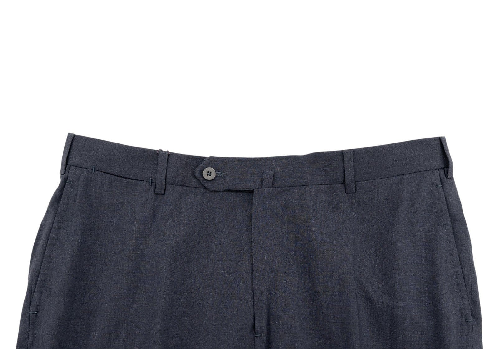 1650$ ISAIA NAPOLI Hand-Sewn Tapered Dress Pant Wool Linen Blue 36 US / 52 EU