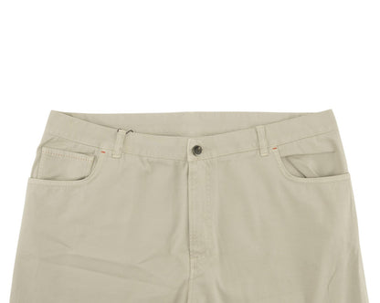 690$ ISAIA NAPOLI Beige Denim Cotton Stretch 5 Pockets Pant Regular 42 US 58 EU