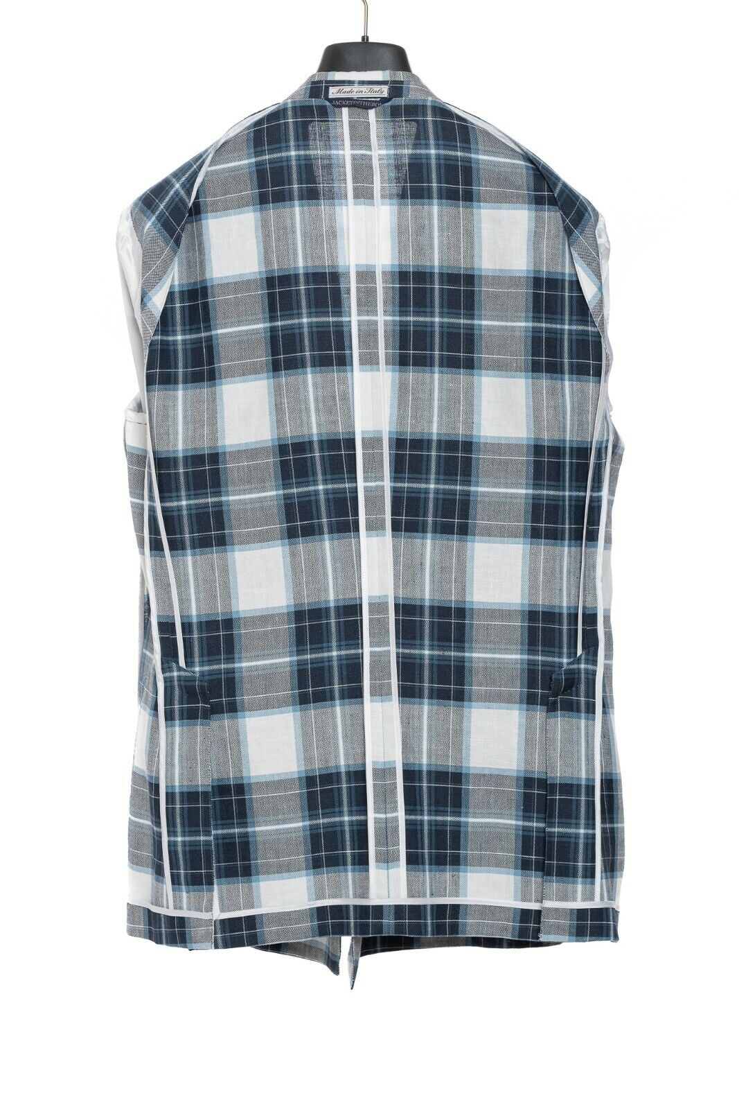 2150$ BELVEST Sartorial Double Breasted Jacket Check Linen Cotton JACKETINTHEBOX