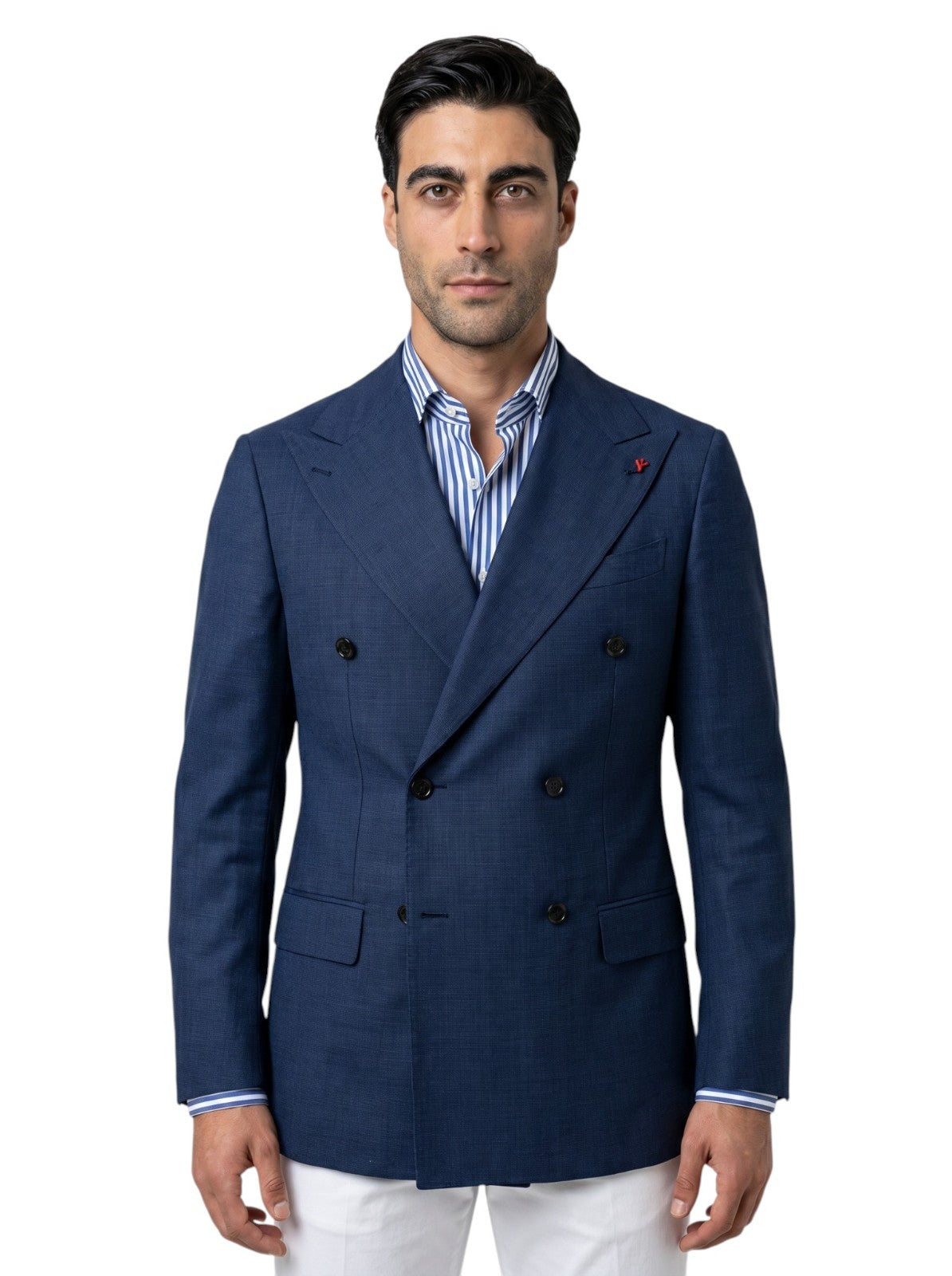 $6470 ISAIA NAPOLI Blue Jacket Sport Coat SEA ISLAND Cotton 38 US / 48 EU R