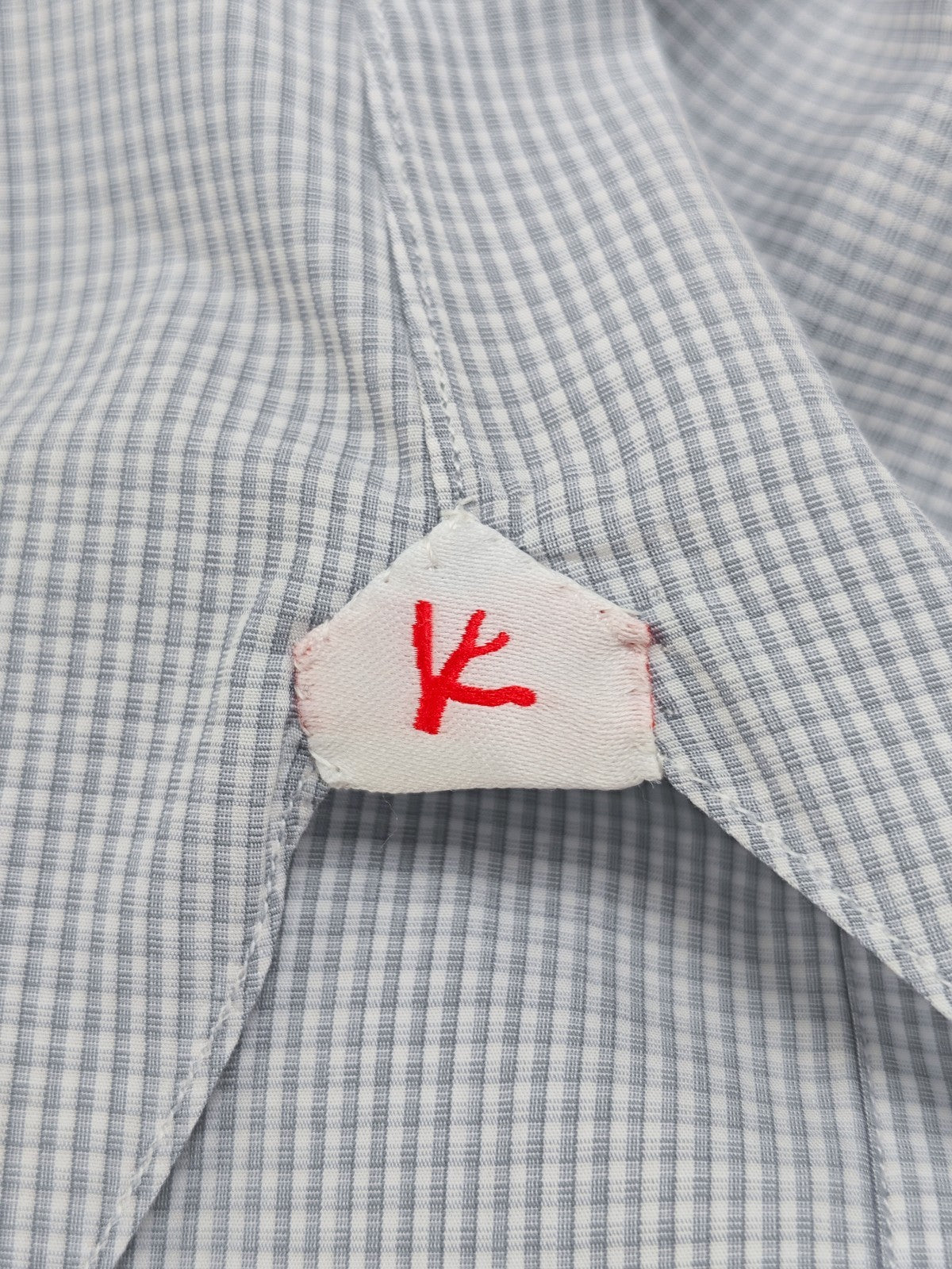 730$ ISAIA NAPOLI "Mix" Dress Shirt Blue White Checks  Cotton 15.75 - 40