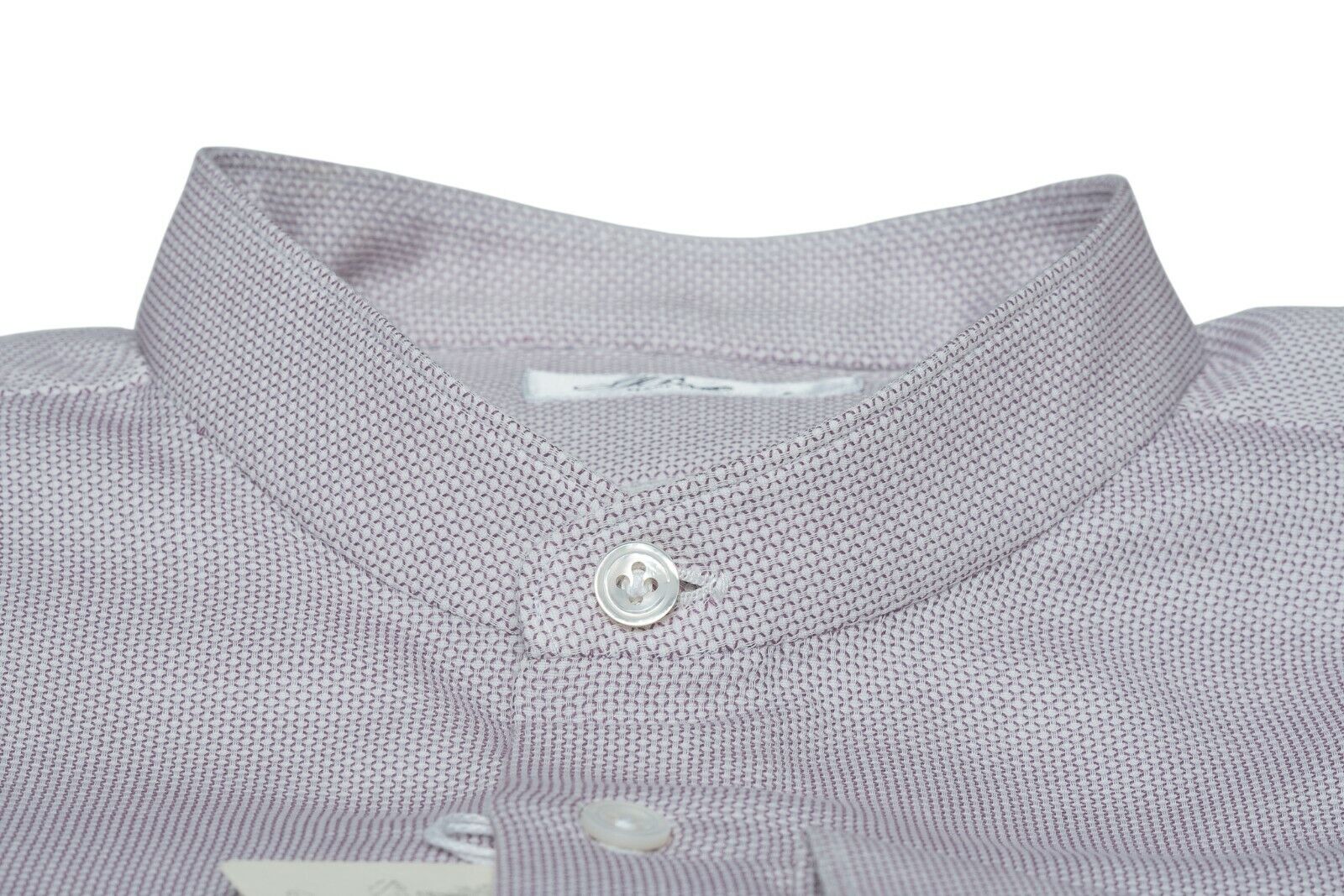 310$ BELVEST by FINAMORE Oxford Collarless Shirt 7 Passages Hand-Sewn 16 - 41