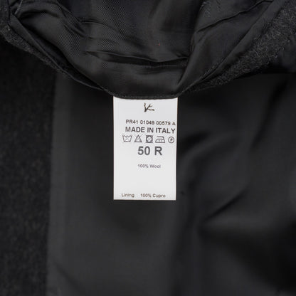 7200$ ISAIA NAPOLI Dark Gray Overcoat Coat Wool  40 US / 50 IT