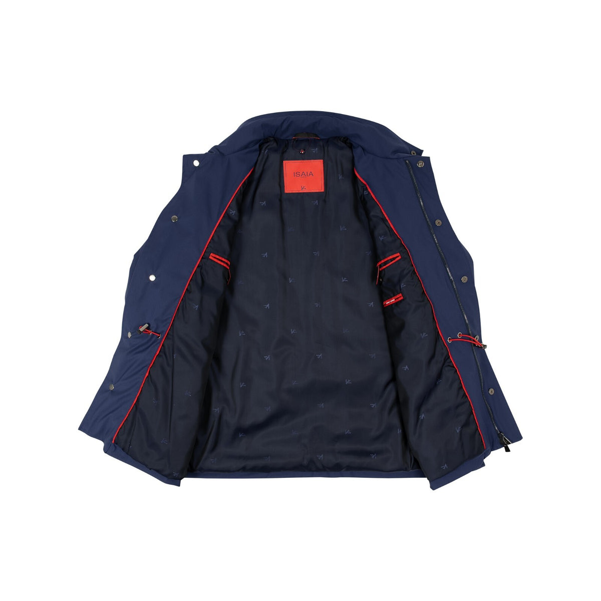 2800$ ISAIA NAPOLI Blue Field Jacket Techno Wool & Silk 38 US / 48 EU
