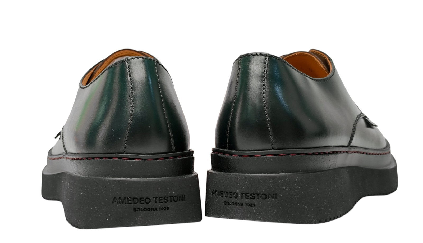 950$ TESTONI Derby Shoes Plain Calf Forest Green 8 UK 9 US 42 IT