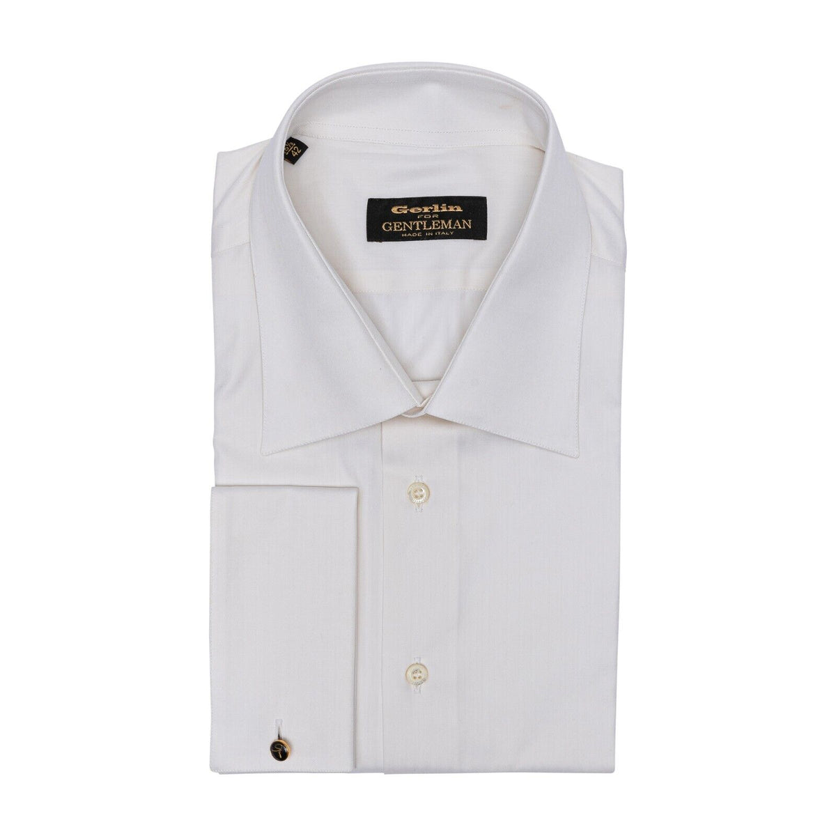 690$ ITALIAN LUXURY GERLIN Shirt Light ivory Cotton 1F ZILLI