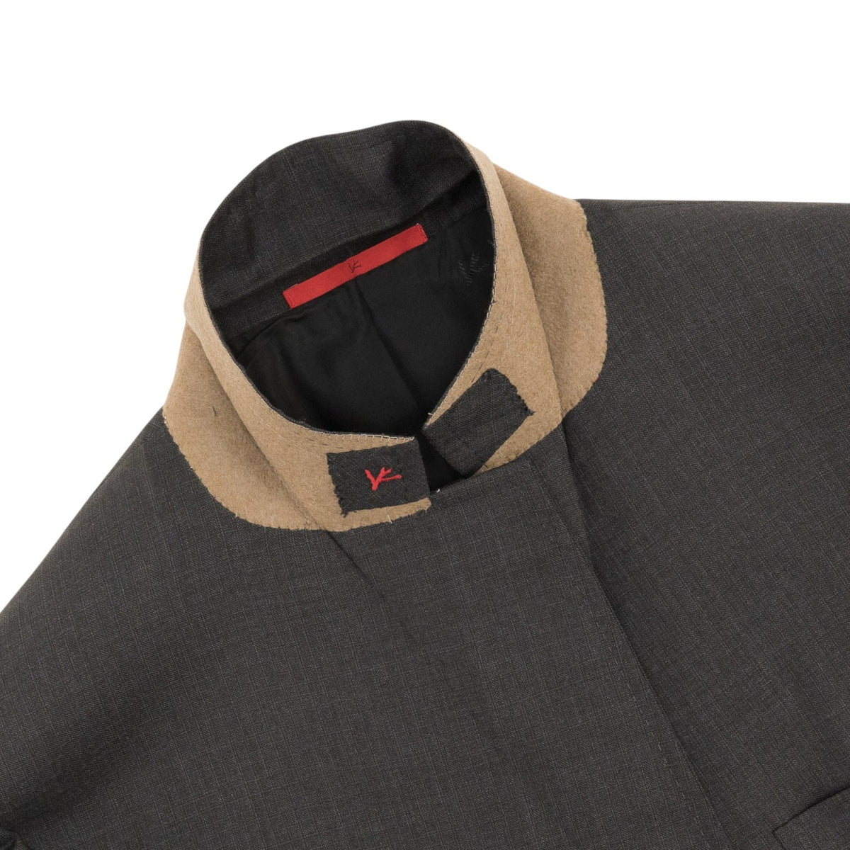 $6550 ISAIA NAPOLI "Capri" Charcoal Gray Suit Hand-Sewn Fine Wool Micro Checks