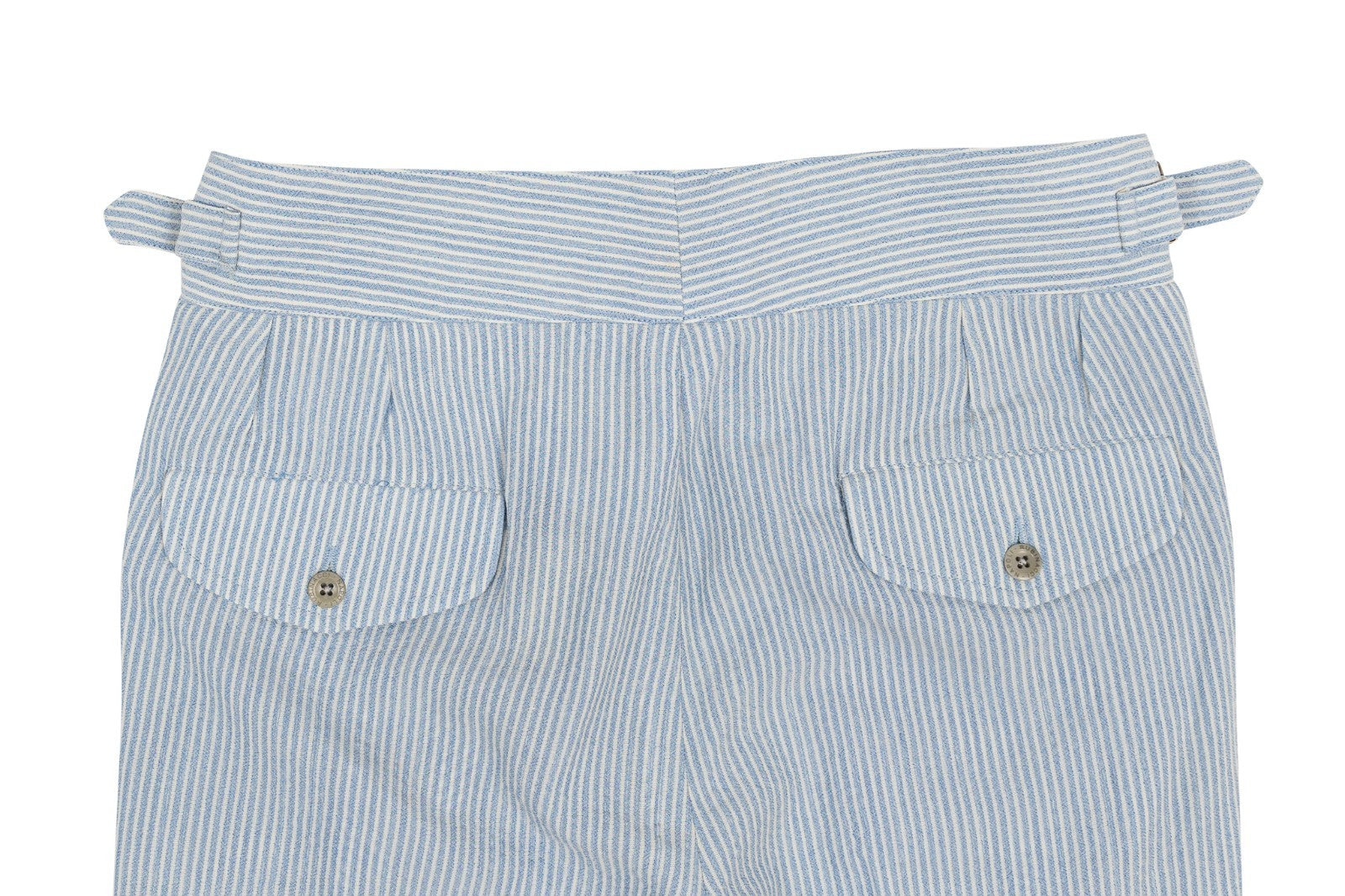 670$ RUBINACCI NAPOLI "Manny" Blue High Rise Pant Wool Silk Linen 28 US / 44 EU