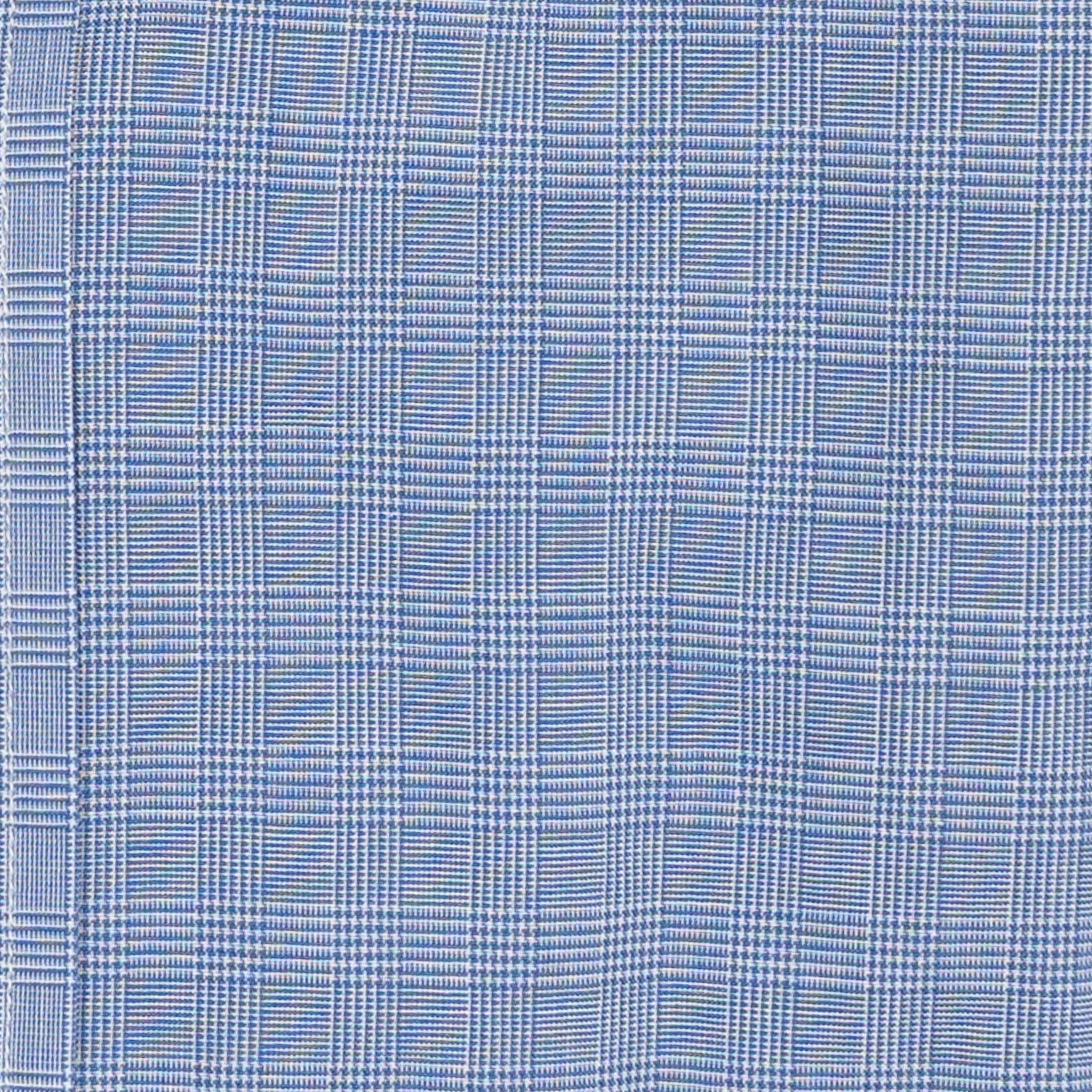 520$ RUBINACCI NAPOLI Blue Plaid Checks Pocket Shirt Cotton Classic Fit   9P