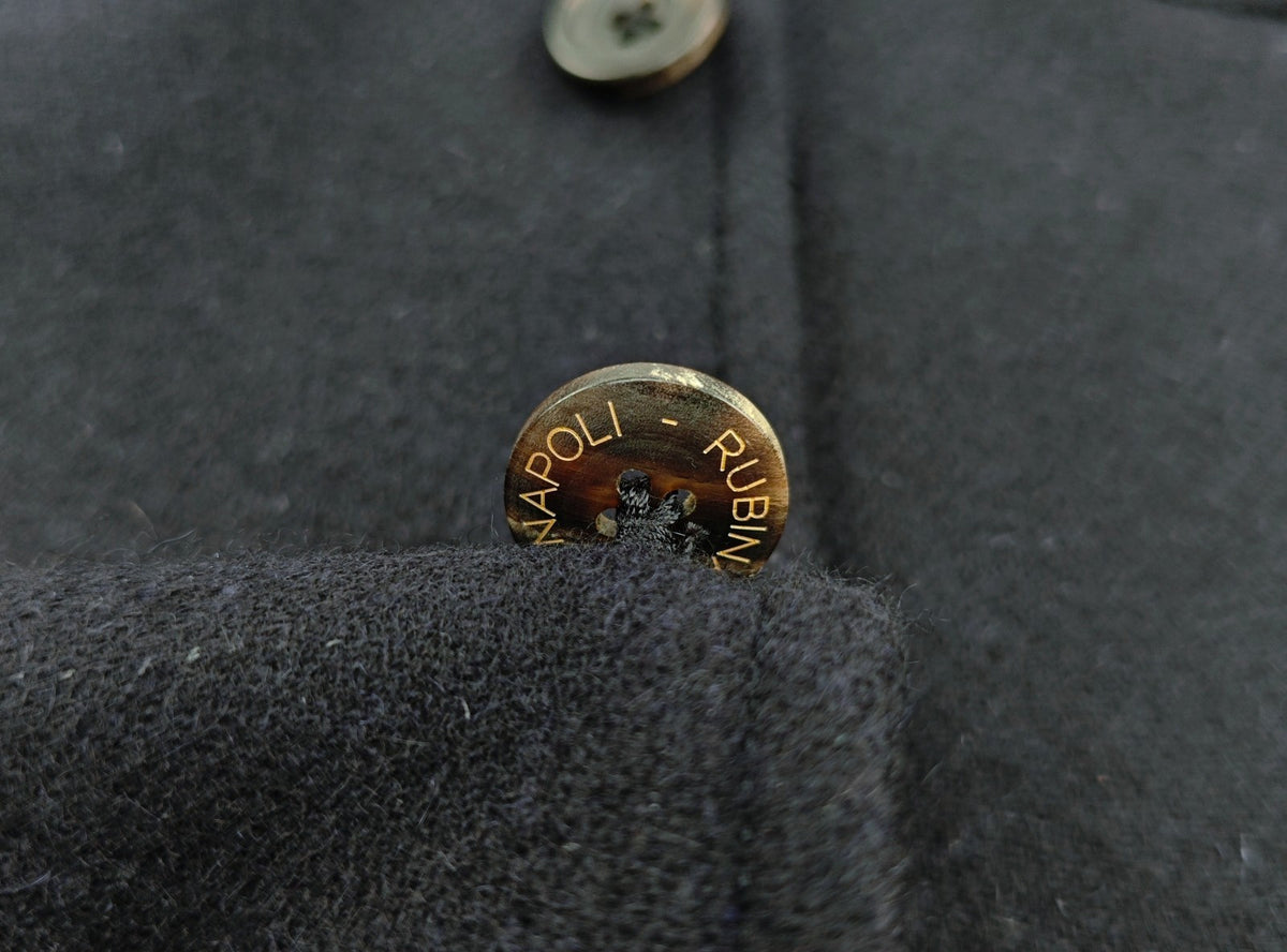 $2200 RUBINACCI NAPOLI "Giorgio" Blue Navy Sahariana Jacket 100% Cashmere