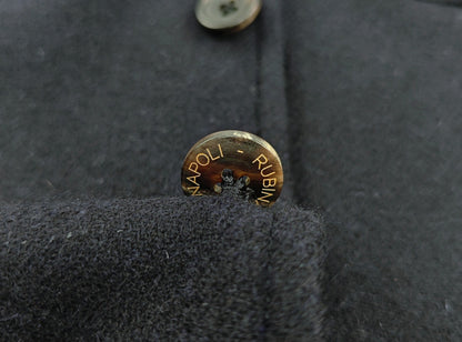 $2200 RUBINACCI NAPOLI "Giorgio" Blue Navy Sahariana Jacket 100% Cashmere