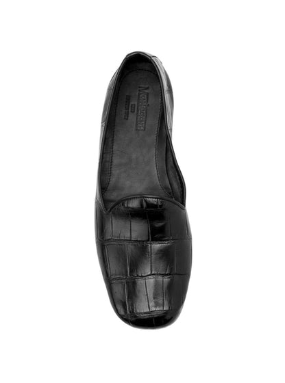 4000$ MARTEGANI 1891 Loafer Slip-On Shoes 100% ALLIGATOR Black  8 UK 9 US  42 IT