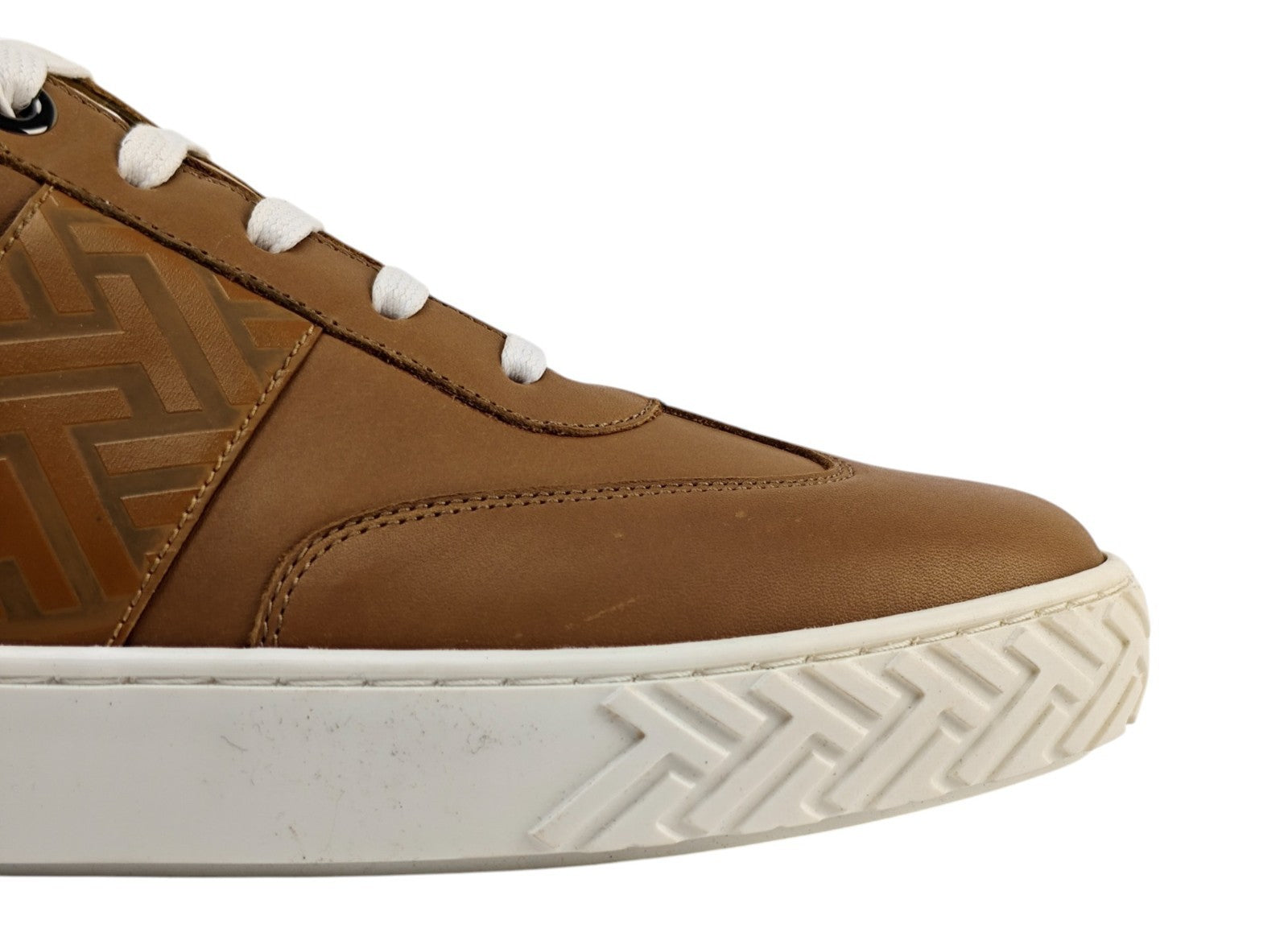 850$ TESTONI "Ravenna" Sneaker Shoes Interlocking Calf Brown 8 UK / 9 US / 42 IT