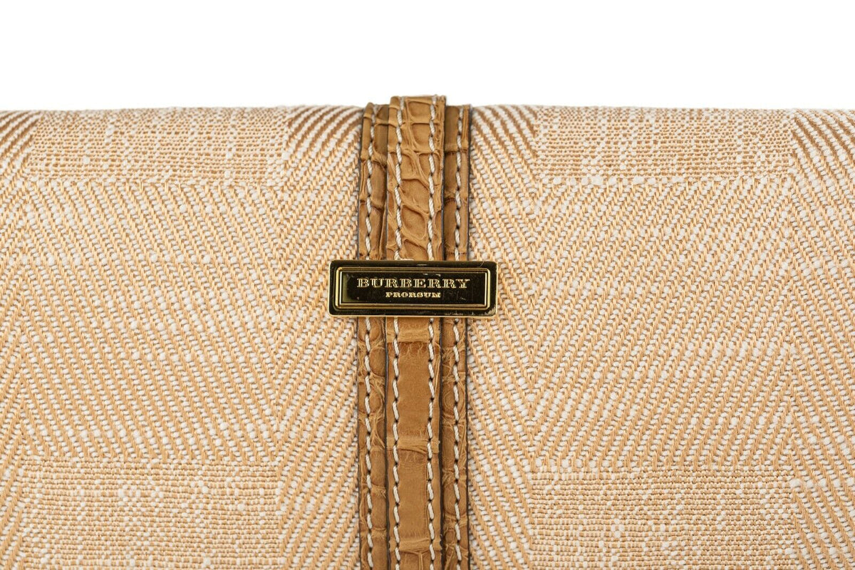$4850 BURBERRY Mayfield Shale Pink Handbag Bag Genuine Alligator Padlock 
