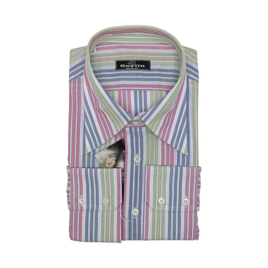 690$ ITALIAN LUXURY GERLIN Shirt Striped Cotton 16 - 41 4A BIJAN