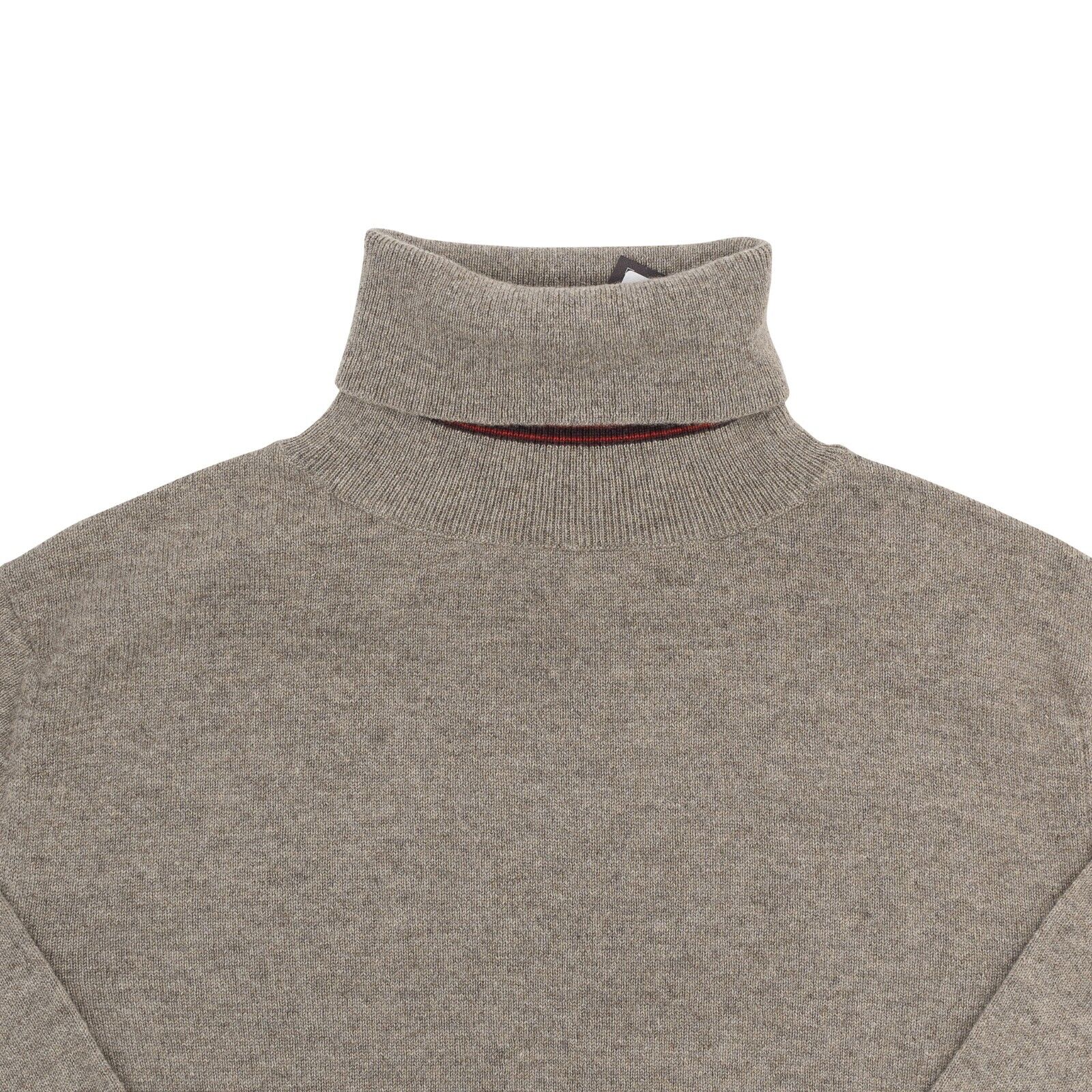 1600$ ISAIA NAPOLI Dove Gray Knit Sweater Turtleneck 100% Cashmere Size M