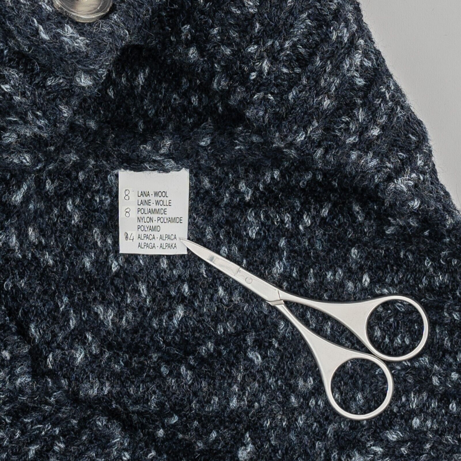 1450$ ISAIA NAPOLI Blue Cardigan Sweater Thick Mouline Alpaca / Wool Size M