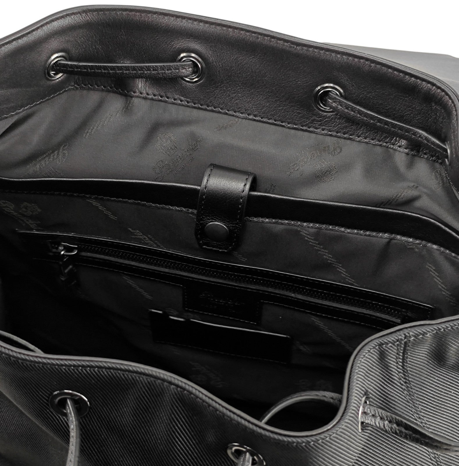 1950$ PINEIDER FIRENZE 1774 Leather Multiple Backpack Black