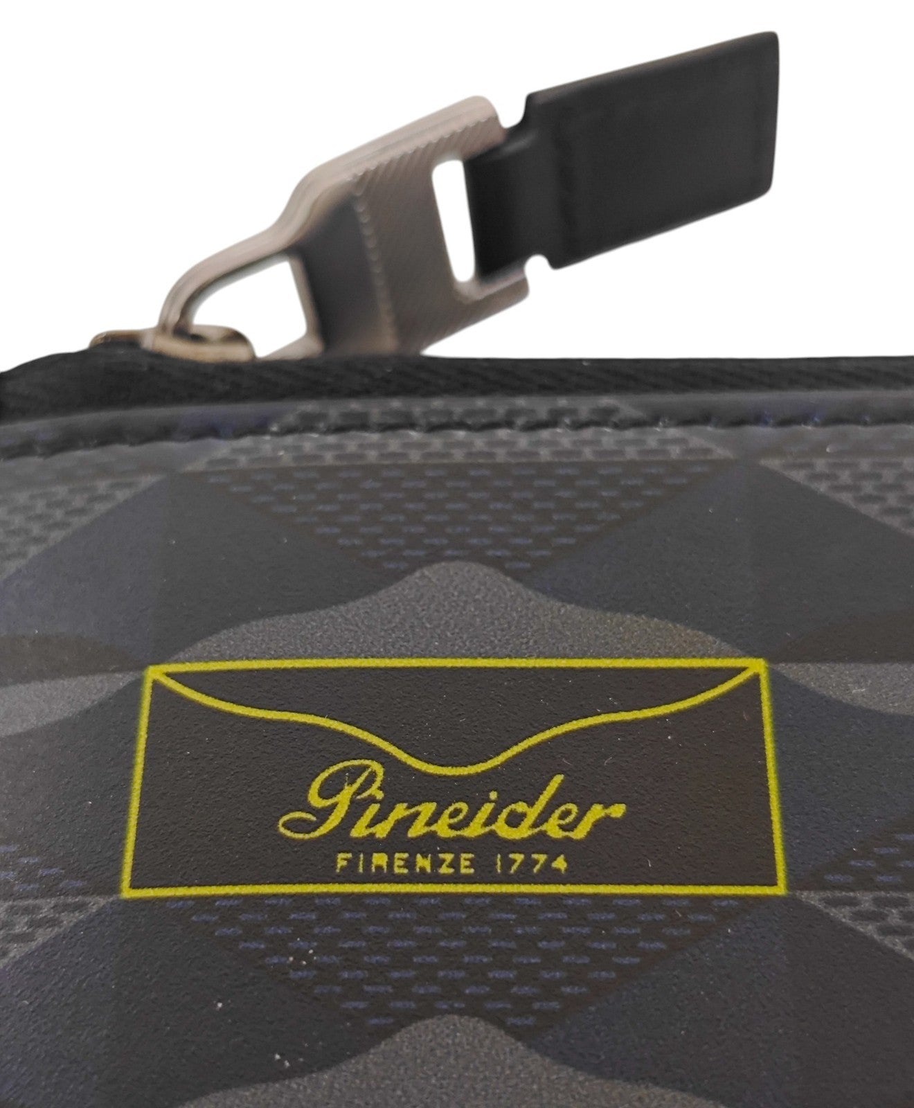 210$ PINEIDER FIRENZE 1774 "Empress" Leather Zipped Pen Case Blue / Grey
