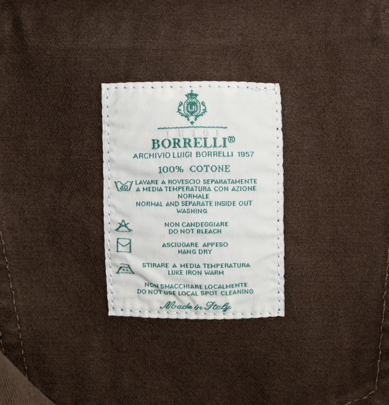 415$ LUIGI BORRELLI NAPOLI Brown Denim Jeans Pant Cotton 34 US / 50 EU - Regular