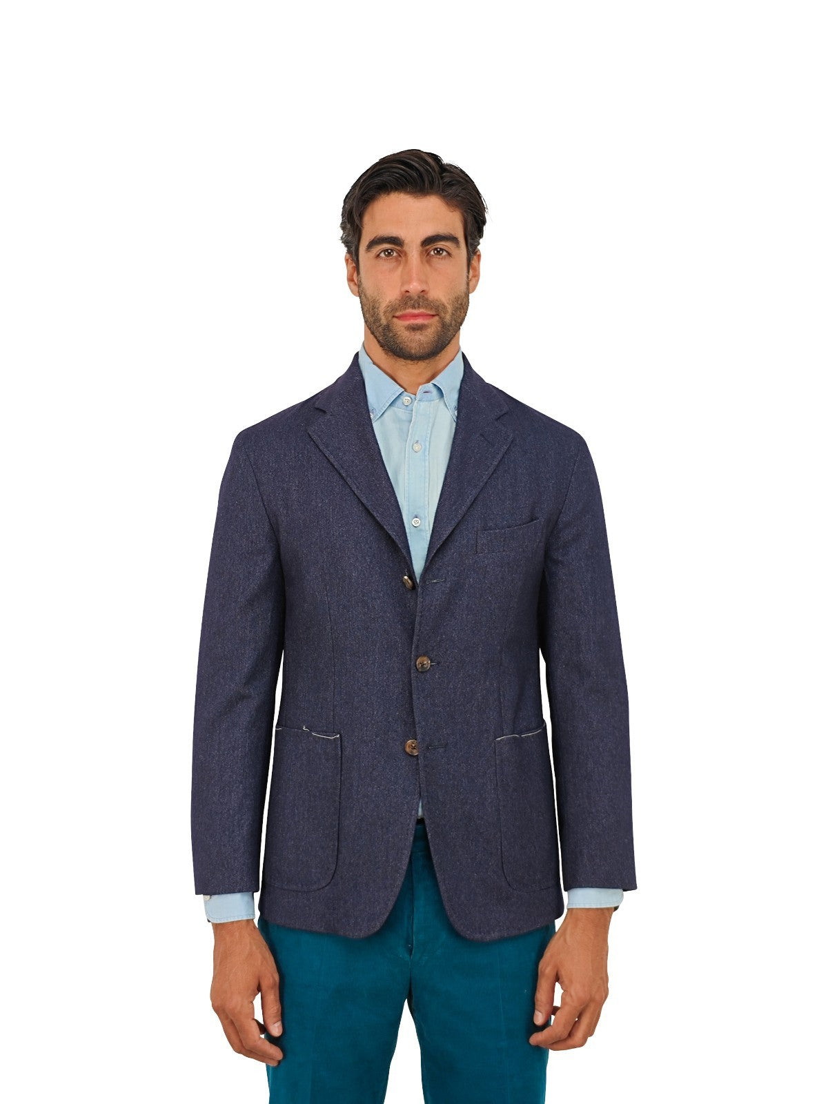 $2200 RUBINACCI NAPOLI Blue Jacket Sport Coat 100% Cashmere Twill 38 US / 48 EU