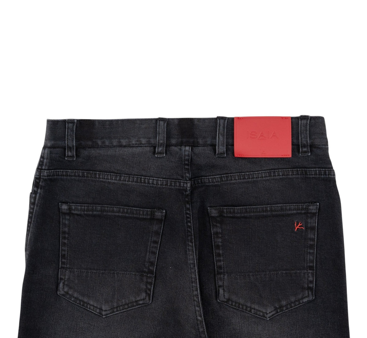 795$ ISAIA Black Washed Denim Jeans 5 Pocket Pant Cotton Slim Fit 36 US / 52 EU
