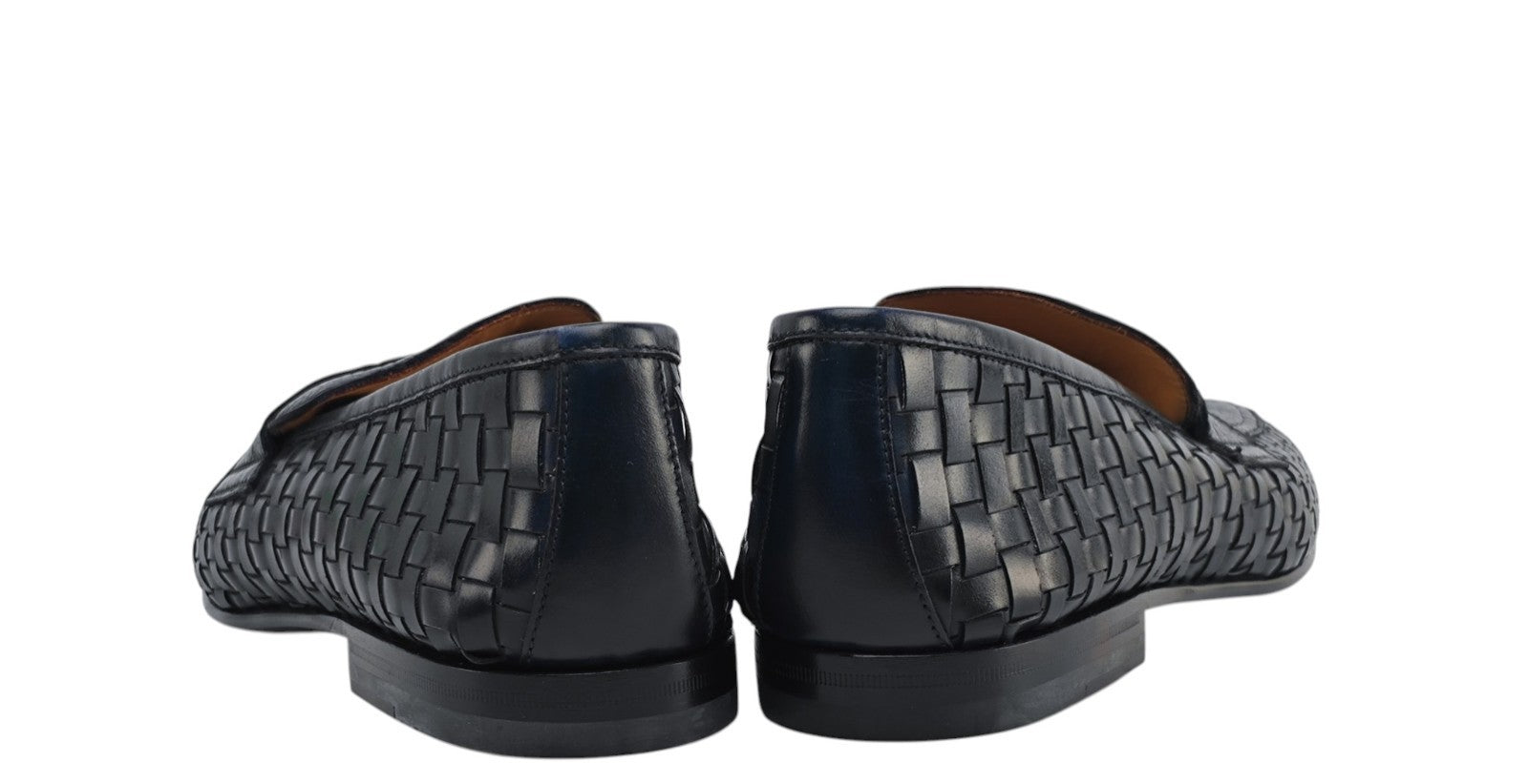 1350$ TESTONI "Tivoli" Blue Unlined Loafer Woven Calf / Deer 8 UK / 9 US / 42 IT