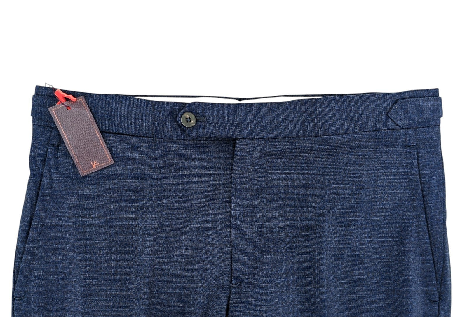 1550$ ISAIA Hand-Sewn Tapered Dress Pant Fine Wool Blue 32 US / 48 EU 8R