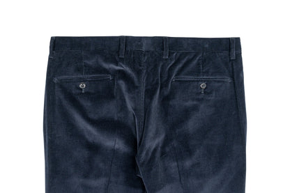 625$ RUBINACCI NAPOLI "Luca" Blue Cotton Corduroy Trouser Pant Made in Napoli