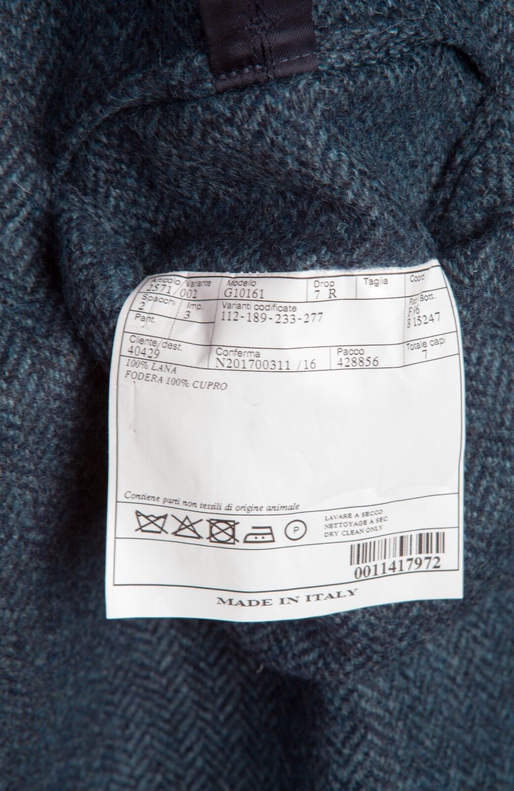 $1795 BELVEST Blue Wool Herringbone Jacket Blazer 46 US  56 EU Drop 7R  F/W 2018