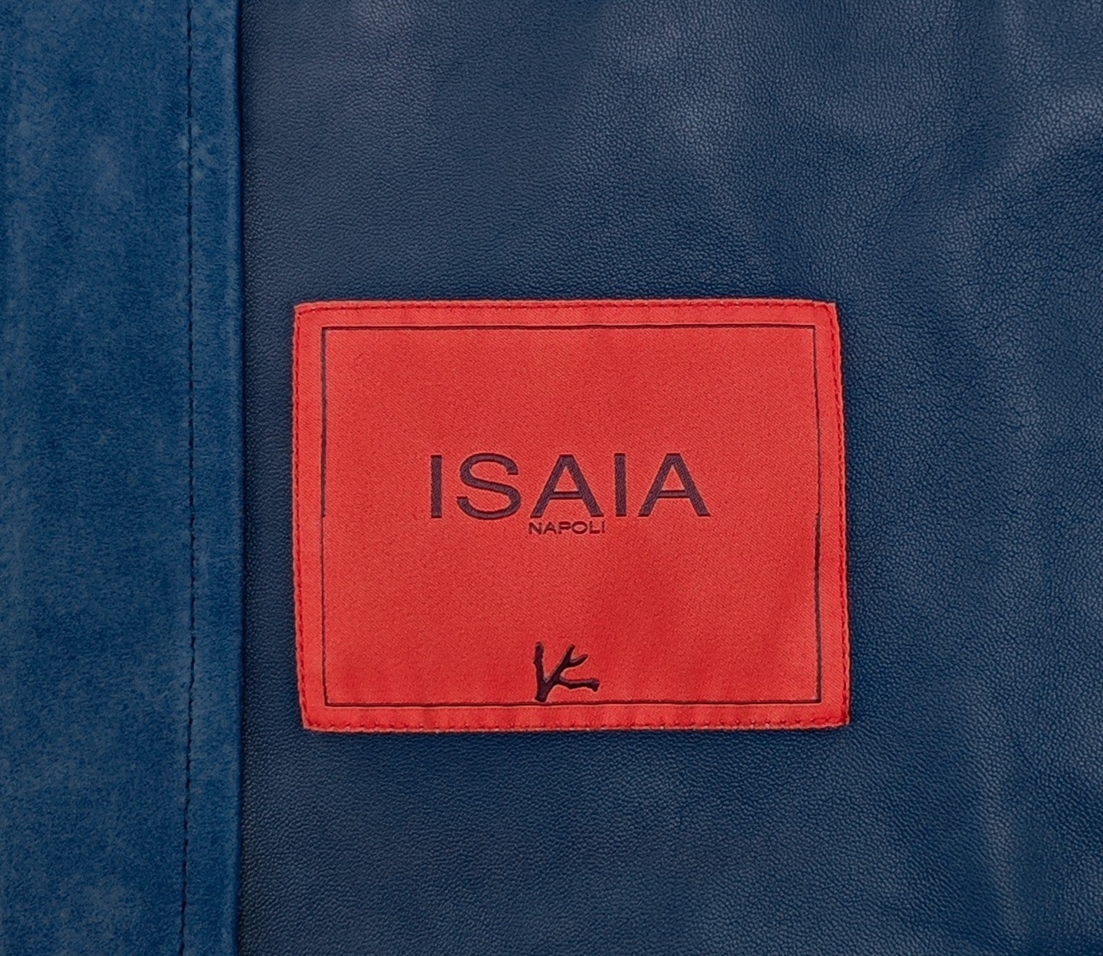 $5950 ISAIA Blue Varsity Jacket Suede Lambskin Leather - Perforated 42 US 52 EU