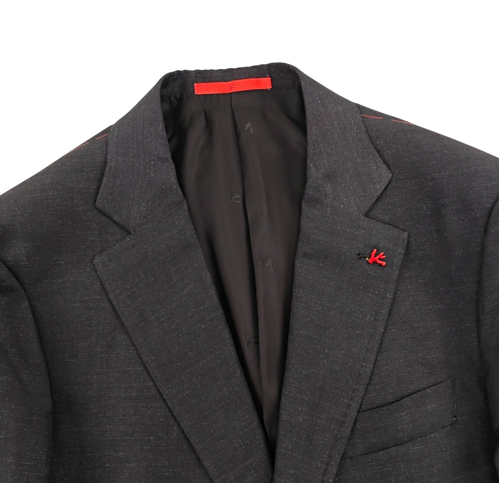 $6200 ISAIA NAPOLI Dark Gray Hand-Sewn Suit Wool Linen 40 US / 50 EU 7R