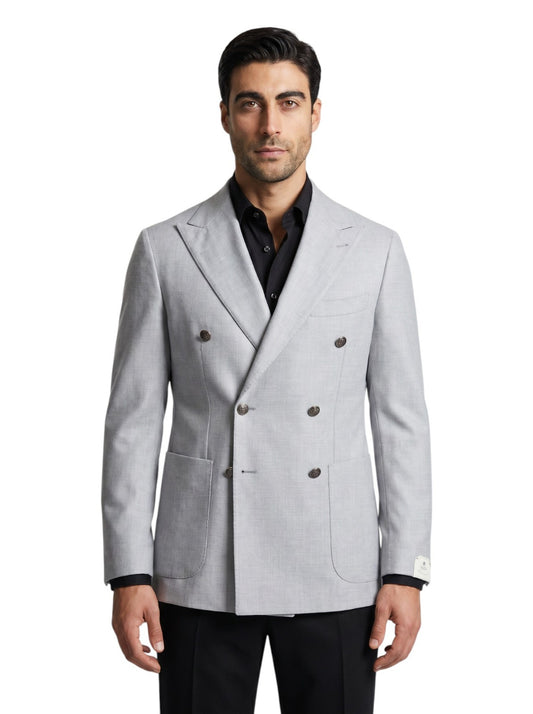 $3450 LUIGI BORRELLI NAPOLI Gray Jacket Sport Coat 100% Cashmere 36 US / 46 EU