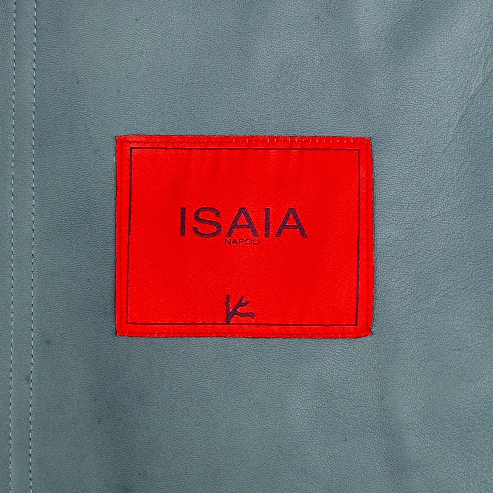 5500$ ISAIA Blue off Overshirt Jacket 100% Suede Lambskin Leather 38 US / 48 EU