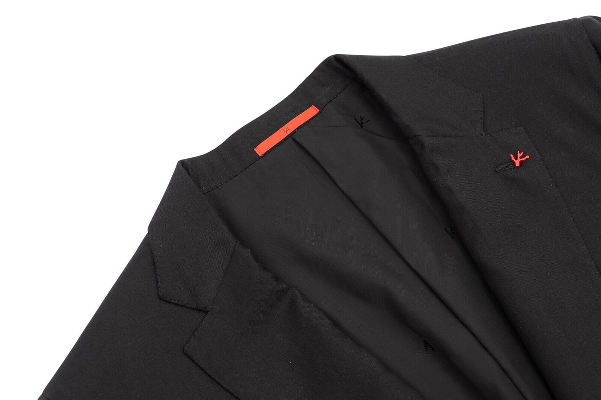 $4500 ISAIA NAPOLI Black Hand-Sewn Jacket Sport Coat Wool 130's 50 US / 60 EU