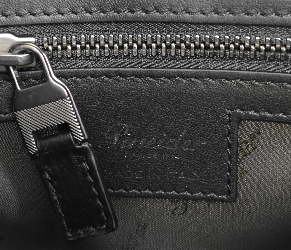 1070$ PINEIDER FIRENZE 1774 "Metro Smooth" Bumbag Belt Bag Calf Black