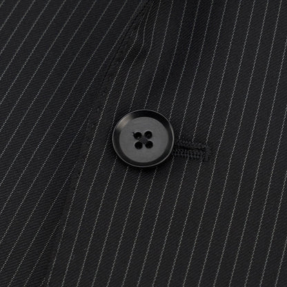 $6600 ISAIA NAPOLI "Marechiaro" Black Suit Fine Wool 4 Season 46 US / 56 EU 8R
