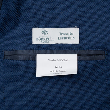 $1850 LUIGI BORRELLI NAPOLI Blue Jacket Sport Coat Knit Wool 36 US / 46 EU