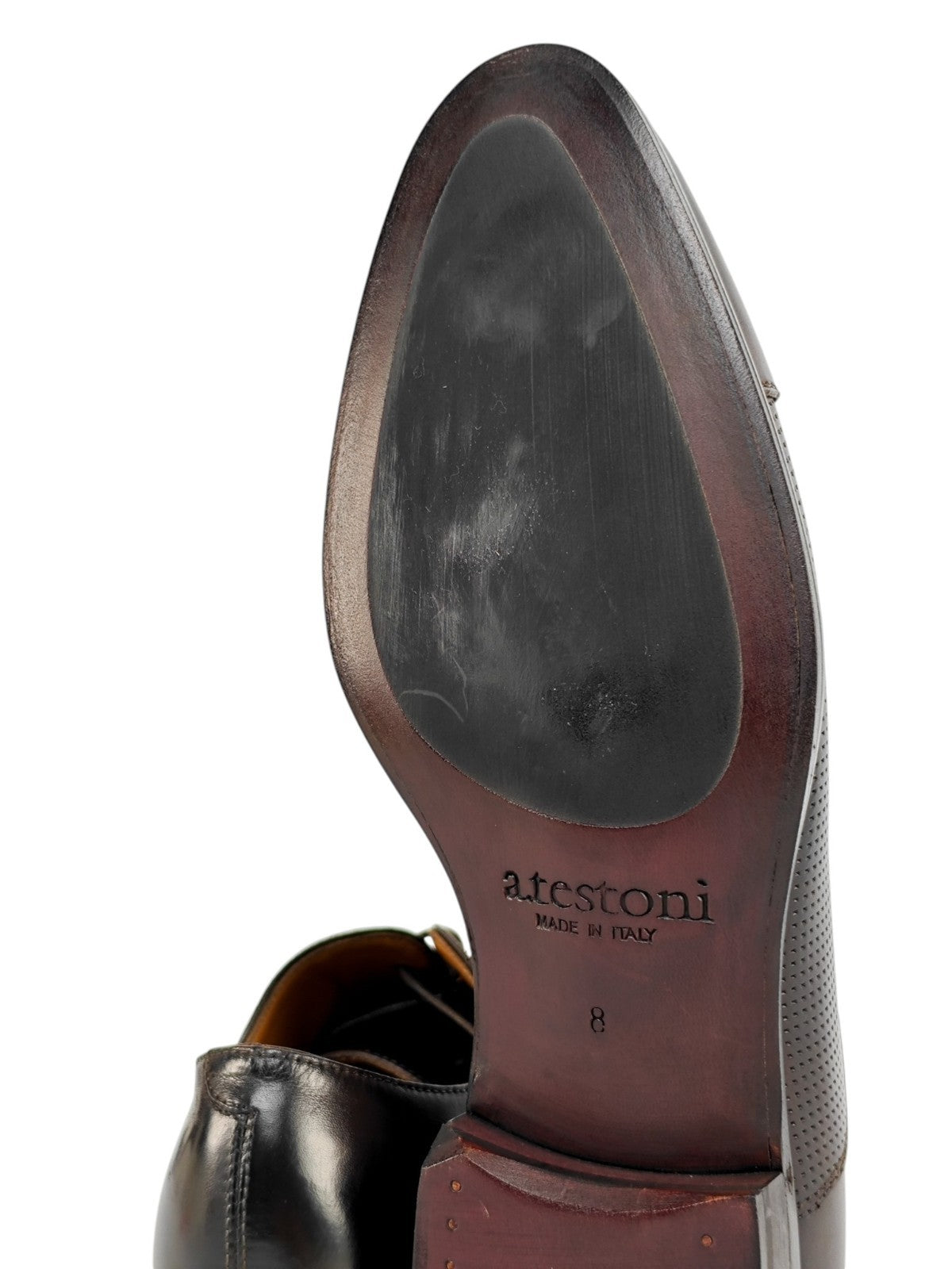 1200$ TESTONI 1929 Oxford Shoes Perforated Antique Calf Cigar 8 UK 9 US 42 IT