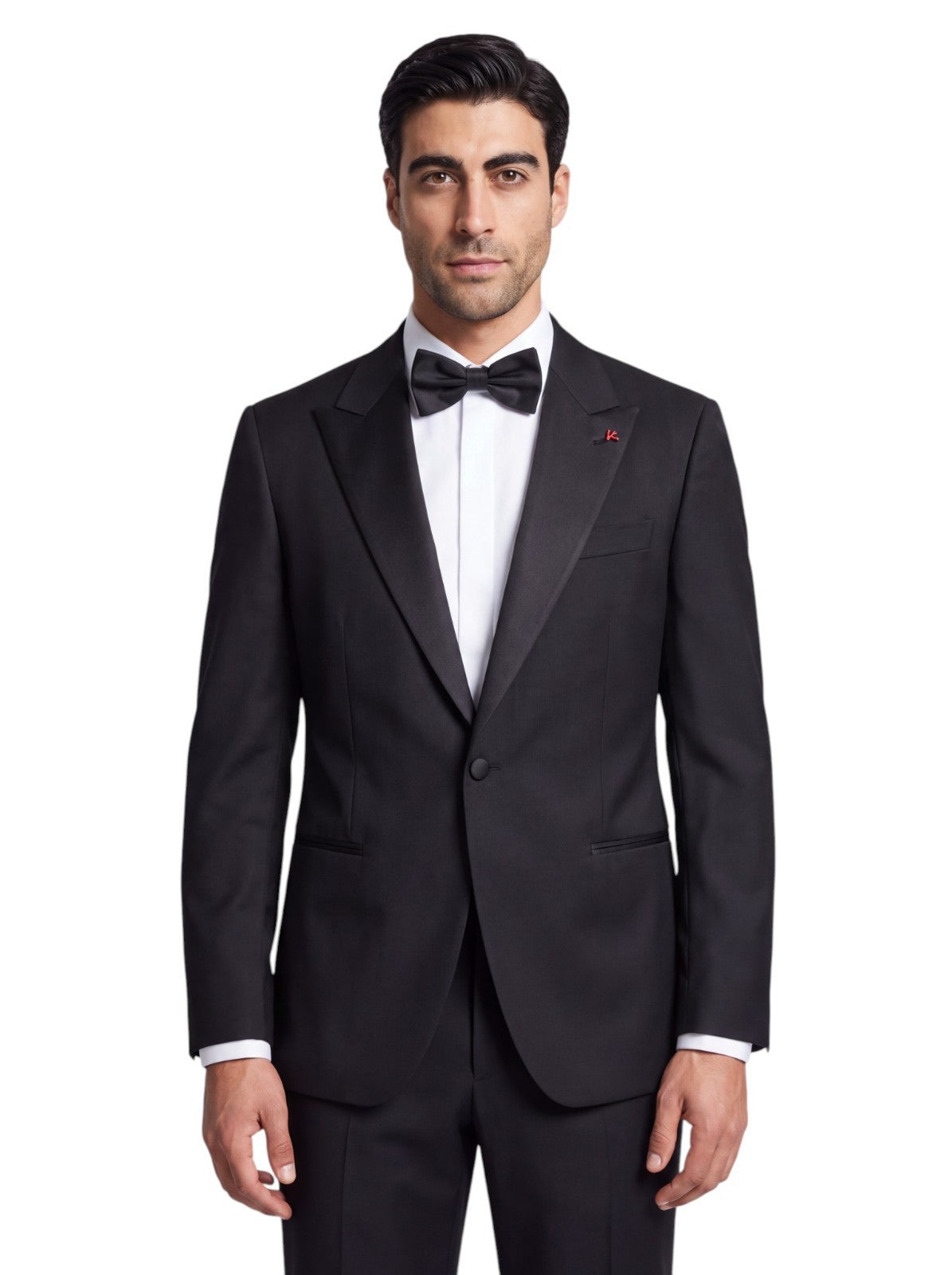 $7450 ISAIA Sanita "Aquaspider" Black Tuxedo Suit  Wool Water Repellent 8C