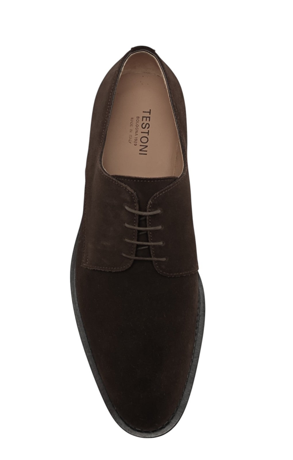 1350$ TESTONI "Venezia" Derby Shoes Suede Calf Brown 8 UK / 9 US / 42 IT