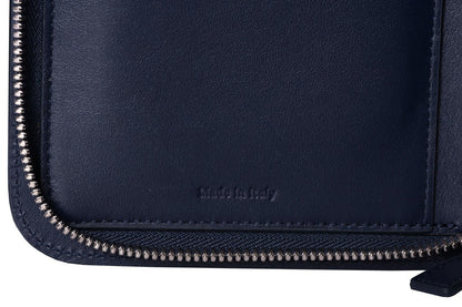 ARALDI MILANO 1930 Ocean Blue TAMPONATO Leather Clutch Bag Travel Wallet Handbag