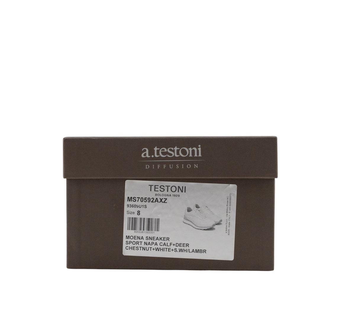 1200$ TESTONI "Piuma" Moena Sneaker Shoes Deer Calf  Brown 8 UK / 9 US / 42 IT