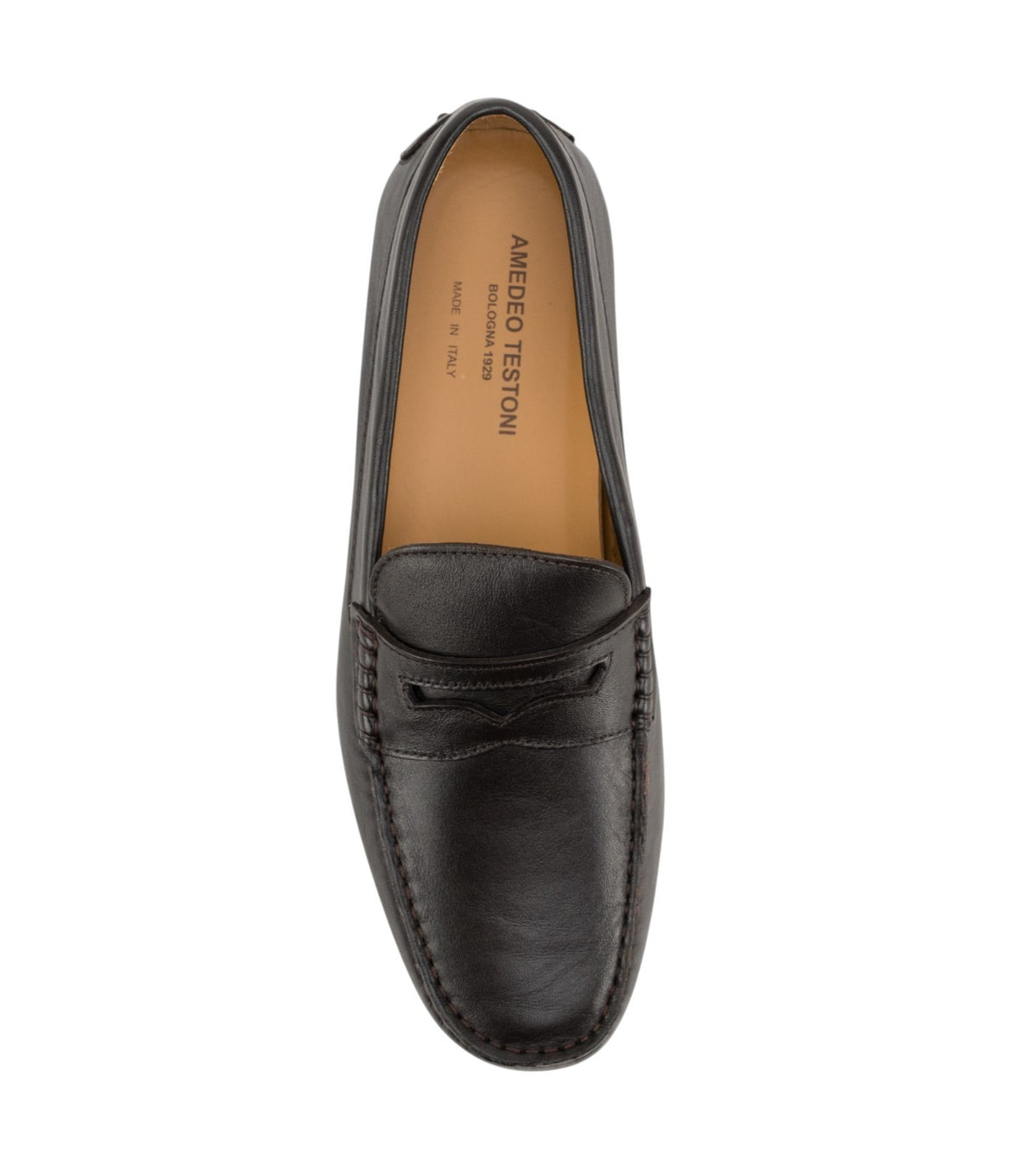 1200$ TESTONI "Portocervo" Driver Loafer Shoes Calf Cigar  8 UK / 9 US / 42 IT