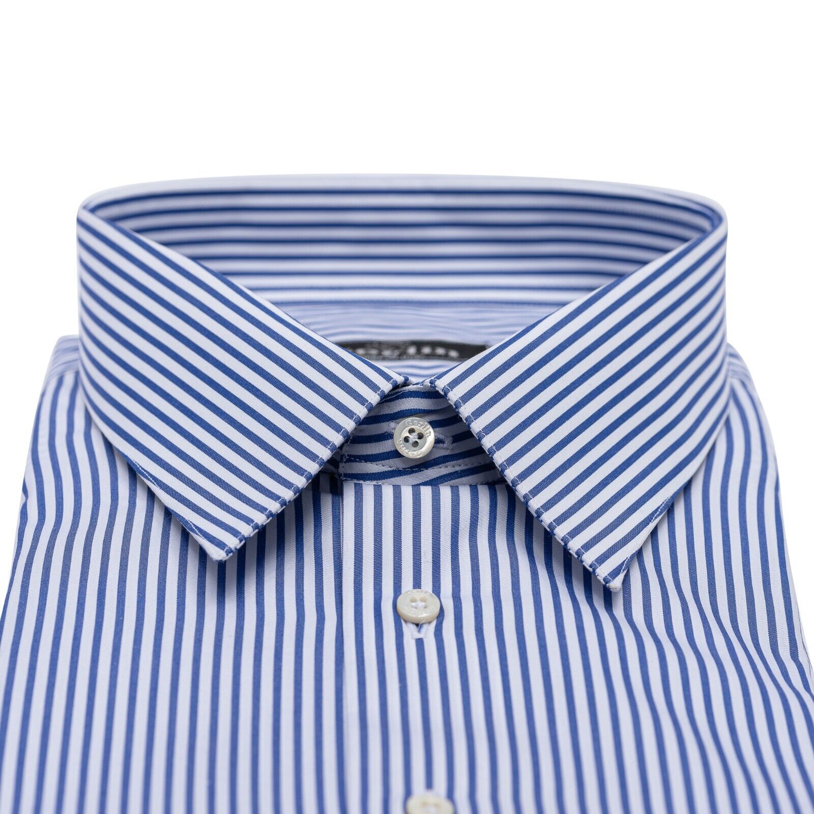 690$ LUXURY GERLIN Shirt Striped Cotton Short Sleeve 19.5 - 49 4P BIJAN