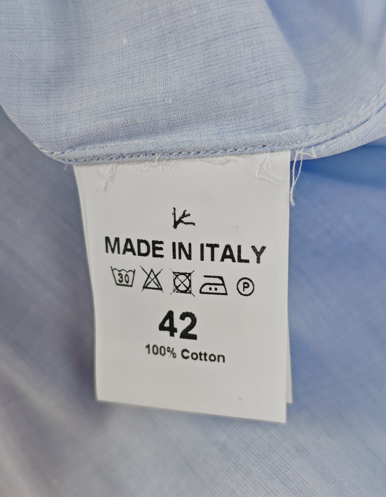 780$ ISAIA "Mix" Dress Shirt Light Blue Solid Lightwheight Cotton 16.5 - 42