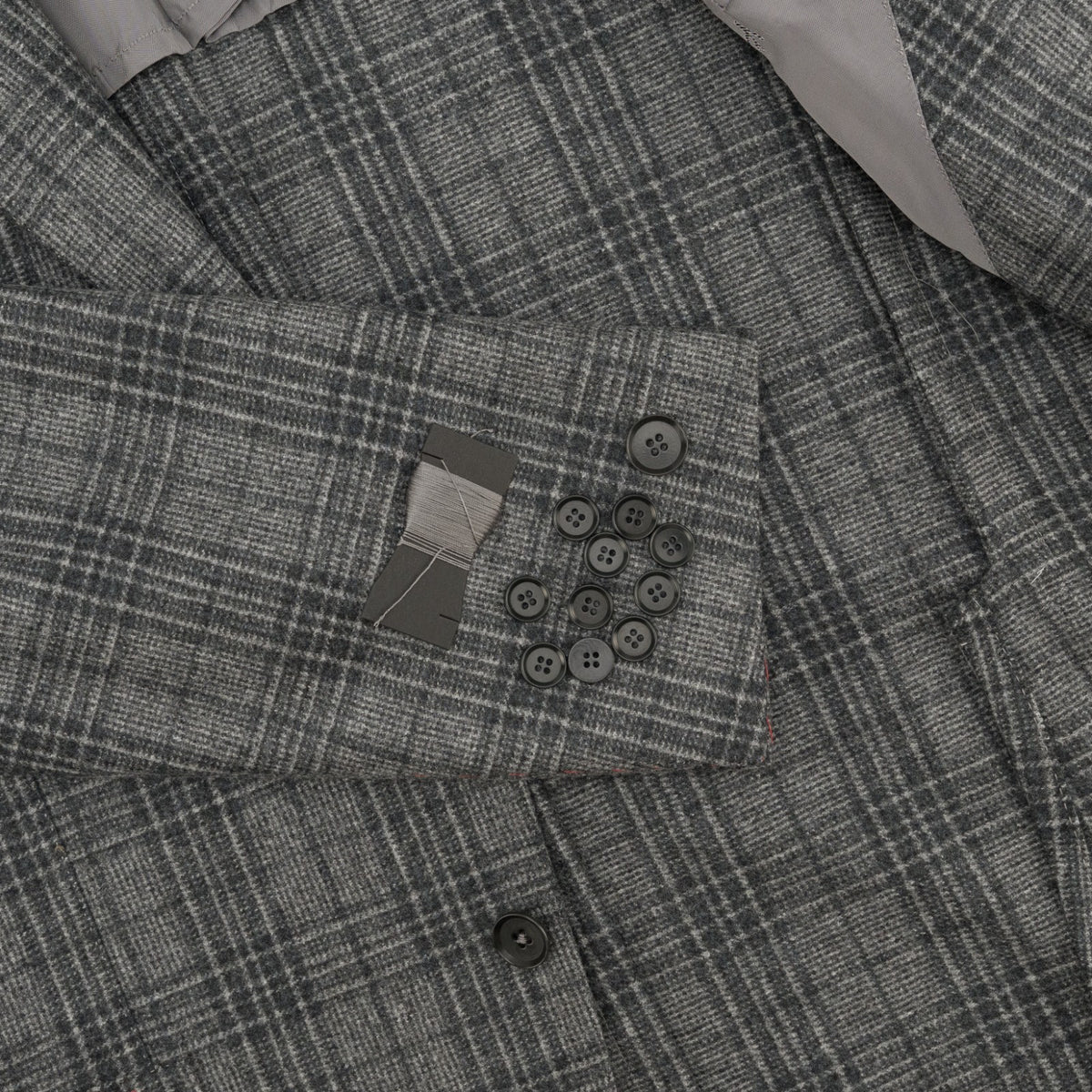 $6500 ISAIA NAPOLI "Marechiaro" Gray Suit Hand-Sewn Glen Plaid Flannel Wool