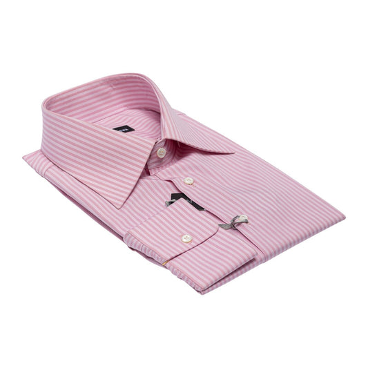 690$ ITALIAN LUXURY GERLIN Shirt Striped Pink Cotton 16 - 41 - 2N BIJAN