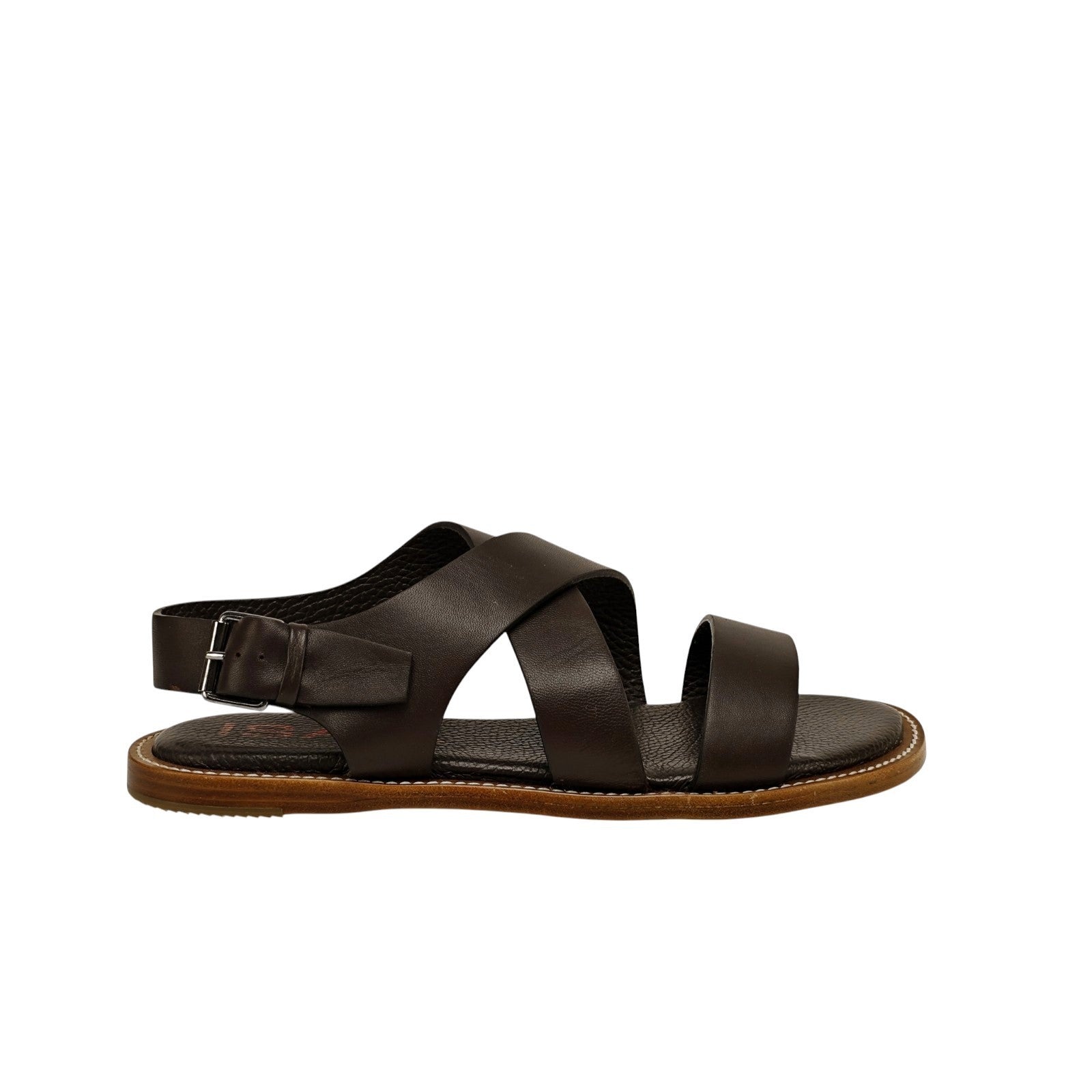 1100$ ISAIA NAPOLI Sandal Shoes Crossover Leather Handmade 8 UK - 9 US - 42 IT